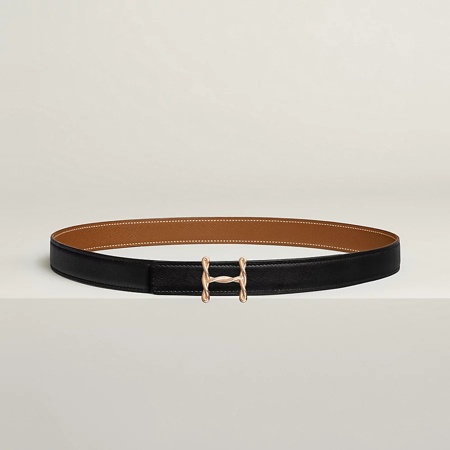 H Torsade belt buckle & Reversible leather strap 24 mm - Image 2